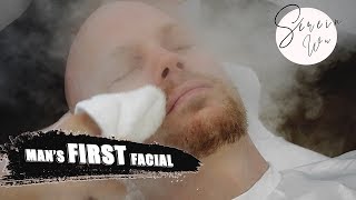 MAN GETS HIS FIRST FACIAL TREATMENT w EXTRACTIONS [upl. by Lyudmila]