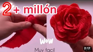 Como haces flores de papel crepe San Valentín [upl. by Eirrod]