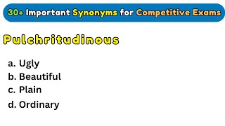 Top 30 Synonym for competitive Exams  Vocabulary [upl. by Felita]