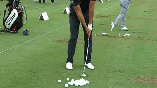 Henrik Stenson uses bowed club to warm up at Cadillac Championship [upl. by Eirehs]