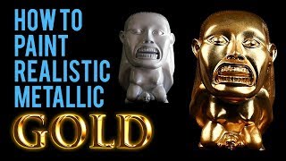 How to Paint Realistic Metallic Gold [upl. by Tteirrah923]