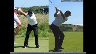 Jon Rahm golf swing  Long Iron faceon amp downtheline July 2017 [upl. by Firman]