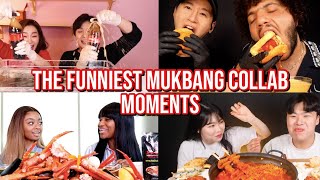 the FUNNIEST mukbang collab moments [upl. by Ahcsim]