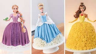 How to make Disney PRINCESS Doll CAKES  Cake decorating Ideas [upl. by Krebs128]