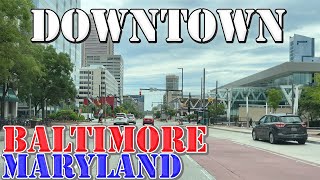 Baltimore  Maryland  4K Downtown Drive [upl. by Akinas]