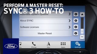 SYNC® 3 How to Perform a Master Reset  Ford HowTo  Ford [upl. by Blake]