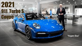 2021 Porsche 911 Turbo S Coupe in quotNogaro Bluequot  Walkaround [upl. by Tedda]