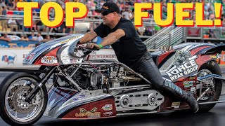 The BIGGEST TOP FUEL MOTORCYCLE RACE EVER Norwalk Night Under Fire [upl. by Jolene851]