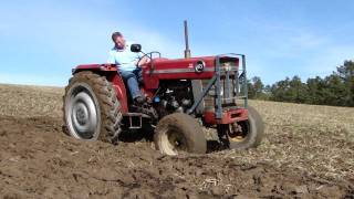 Massey Ferguson 165 ploughing [upl. by Nylhsa]