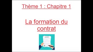 DROIT  Chapitre 1  la formation du contrat [upl. by Kidder796]