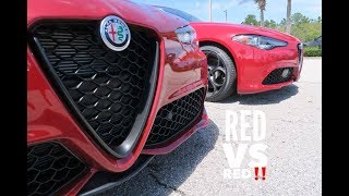 Rosso Competizione vs Rosso Alfa Which Giulia Looks Better [upl. by Martinsen30]