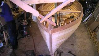 Timelapse film of the Mayflower a 14 clinker dinghy built by Marcus Lewis at Fowey [upl. by Arotal]