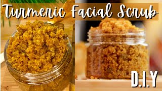 Homemade TURMERIC Face Scrub  Lighten Dark Spots amp Get Glowing Skin [upl. by Goulden]