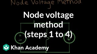 Node voltage method steps 1 to 4  Circuit analysis  Electrical engineering  Khan Academy [upl. by Laurinda977]