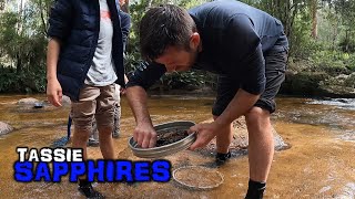 FOSSICKING IN AUSTRALIA THE HUNT FOR BLUE SAPPHIRES IN TASMANIA [upl. by Nickles]