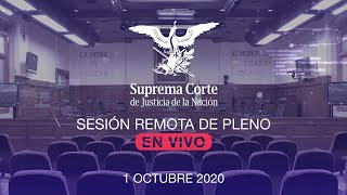 Sesión remota del Pleno de la SCJN 01 octubre 2020 [upl. by Reinar]