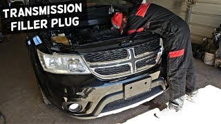 DODGE JOURNEY TRANSMISSION FILLER PLUG LOCATION HOW TO ADD TRANSMISSION OIL FLUID FIAT FREEMONT [upl. by Ahsenak]