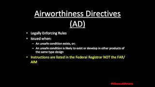 PAIBK1c Airworthiness Directives and Special Airworthiness Information Bulletins [upl. by Atiugram]