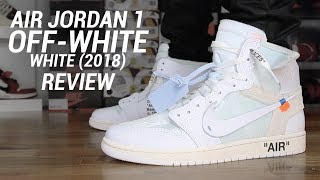 OFF WHITE AIR JORDAN 1 WHITE 2018 REVIEW [upl. by Etyam354]