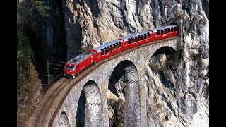 Bernina Express  Scenic Train Ride Switzerland HappyRail [upl. by Aicirtel253]