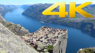 4K  Preikestolen Cliff Pulpit Rock in Norway [upl. by Assira]