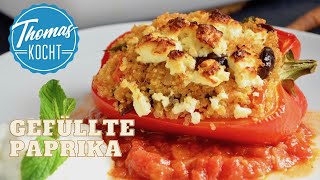 Gefüllte Paprika mit Quinoa  vegetarisch [upl. by Ahseekal]