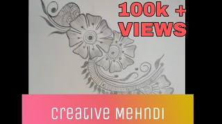 Simple Henna Designs  For Beginners  With Paper amp Pencil  Creative Mehndi [upl. by Akoyn]