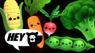 Hey Bear Sensory  Funky Veggies  Fun Dance Animation with Music Baby Sensory [upl. by Sihun]