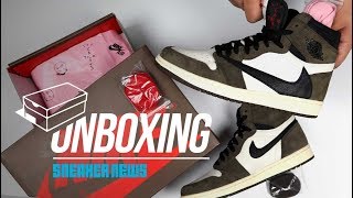 Unboxing Travis Scott Air Jordan 1  The Shoe of the Year [upl. by Lakin47]