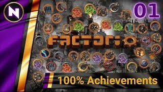 Factorio 100 Achievements 1 LAZY BASTARD START [upl. by Asilak567]