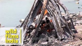 Burning dead body in Hindu cremation [upl. by Hsoj]