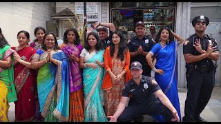 Jersey City Police Participate in Indian Cultural Dance [upl. by Anerb]