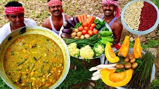 Famous Bengali Sobzi Recipe  Special Mixed Vegetables and Rice  Village Cooking  villfood Kitchen [upl. by Enyamart853]