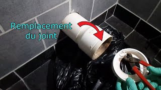 Comment remplacer un joint de pipe dévacuation sanitaire WC [upl. by Nosredneh]