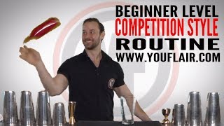 Flair Bartending 101  Beginner Level Competition Style Routine [upl. by Killarney]