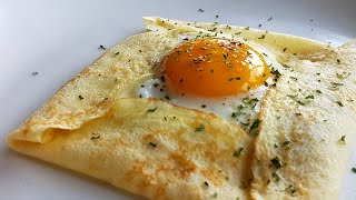 Easiest Crepes Recipe  Savory Breakfast Crepe Pocket [upl. by Berlauda]