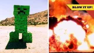 Exploding a MINECRAFT Creeper in SLOW MOTION [upl. by Haddad778]