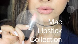 Mac Lipstick Collection  Lip Swatches [upl. by Nyrb]