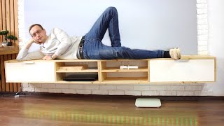 How To Build A Floating Media Console  TV Stand Tutorial  Floating Entertainment Center [upl. by Piwowar]