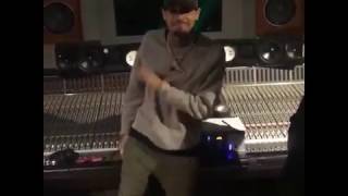 Chris Brown listening to quotPrivacyquot in the studio [upl. by Ardnosal]