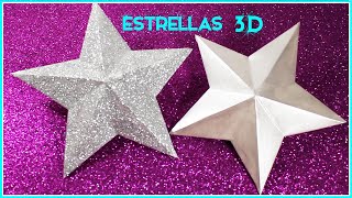 Estrella de Cartulina 3DChristmas Ornaments  Simple y Creativo [upl. by Cioban]