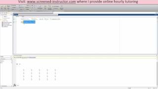 MATLAB Zeros Ones and Eye Commands [upl. by Yllaw531]