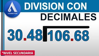 DIVISIÓN CON PUNTO DECIMAL EN EL DIVISOR Y DIVIDENDO Nivel Secundaria [upl. by Stamata957]