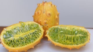 How to Eat a Kiwano Melon  Horned Melon Taste Test [upl. by Ottavia]