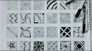 24 zentangle patterns  24 Doodle Patterns Zentangle Patterns Mandala Patterns [upl. by Razatlab]