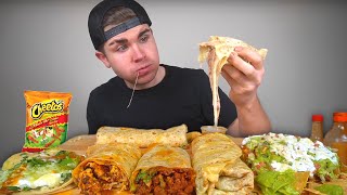 Cheesy Mexican Food Mukbang Round 2 Burritos Loaded Tostada Fish Taco [upl. by Eibbed880]