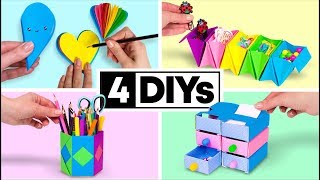 4 artesanatos fáceis que você pode fazer em 5 minutos MATERIAL ESCOLAR DIY [upl. by Breanne]