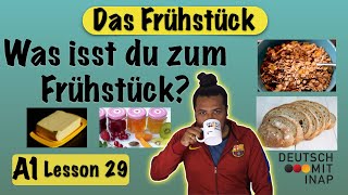 A1 German lesson 29  Essen und Trinken  das Frühstück  Breakfast  Vocabulary [upl. by Pik]