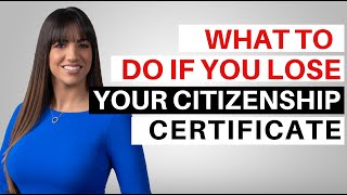 WHAT DO TO IF YOU LOSE YOUR CITIZENSHIP CERTIFICATE [upl. by Adnuhsed633]