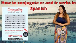 er and ir How to conjugate er and ir verbs in Spanish [upl. by Yrrehc174]